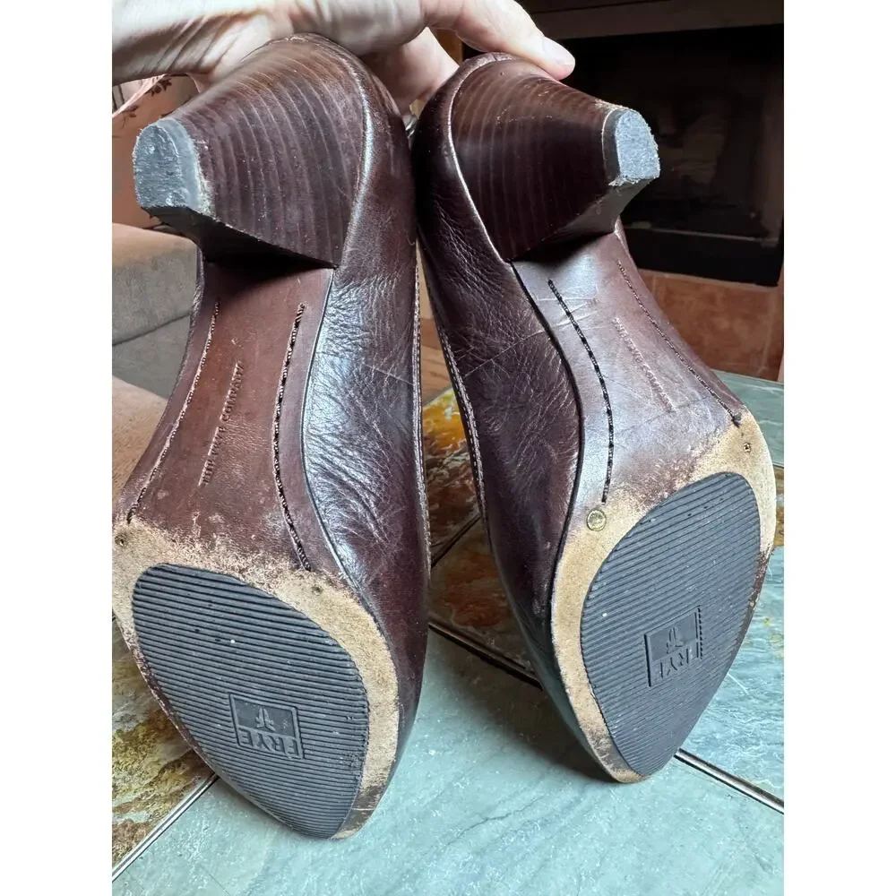 FRYE Regina Leather Pumps – Deep Chocolate Brown – Size 6.5